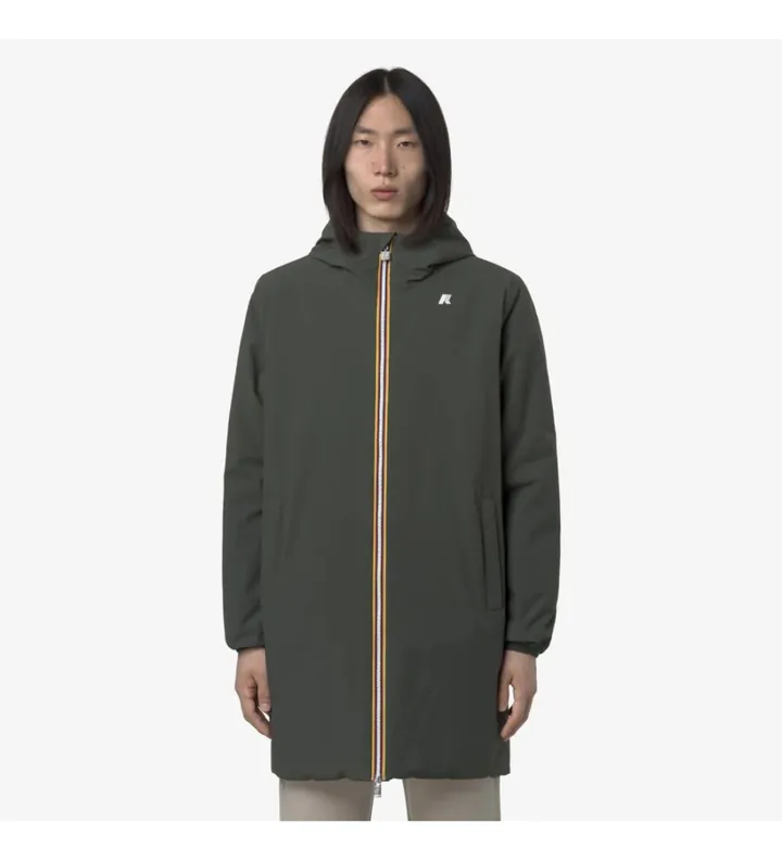 K-way para hombre. K6128WW Chaqueta Jacob ST Warm reversible verde, gris (L), Casual, Poliéster