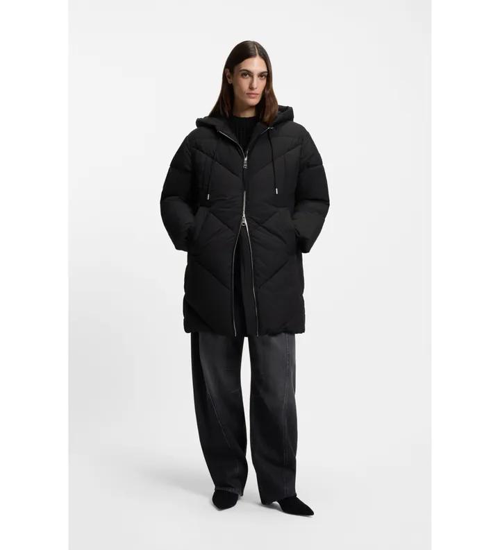 BOSS para mujer. 50548027 Abrigo Piapolly negro (S), Casual, Poliéster