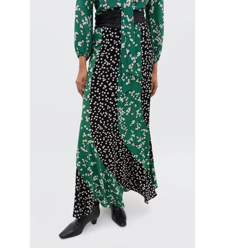 Rixo para mujer. 020.05092.425.06966 Falda Gracella verde (M), Casual, Viscosa