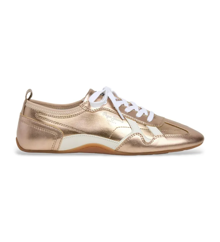 Pepe Jeans para mujer. PLS600057 Zapatillas Noa Shine dorado (36), Plano, Cordones, Casual