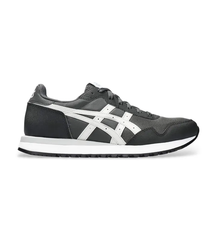 Asics unisex. 1203A612 Zapatillas Tiger Runner Ii negro, gris (40.5), Plano, Cordones, Casual