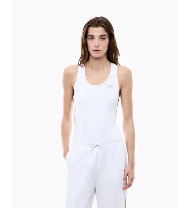 EA7 para mujer. 7W001148_AF12625 Body de tejido técnico Natural VENTUS7 blanco (L), Casual, Homewear, Poliamida, Sin mangas / Tirantes