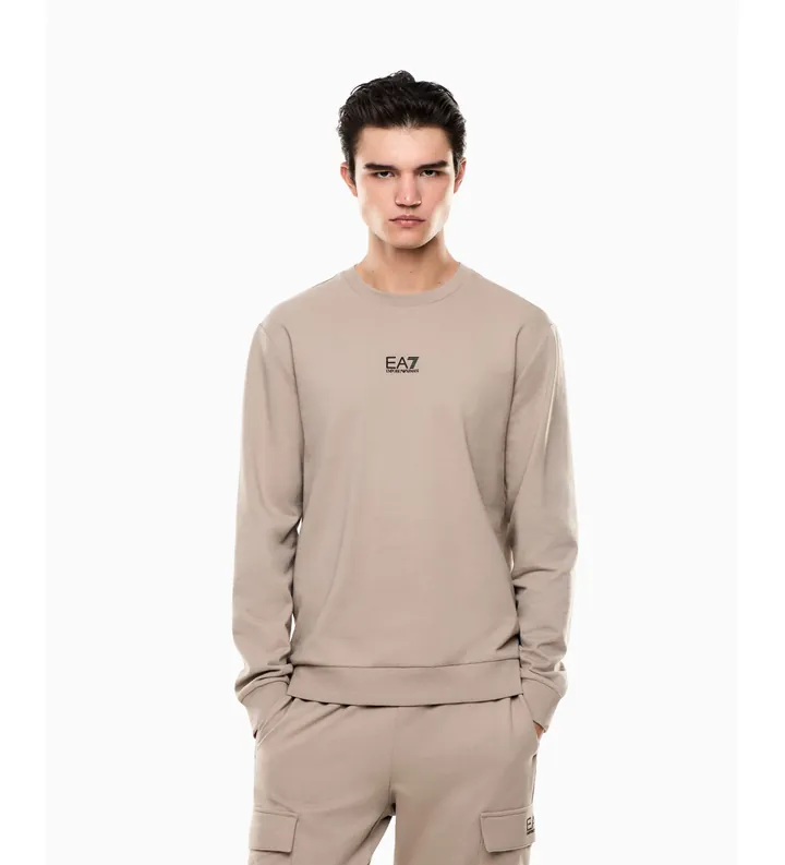 EA7 para hombre. 8NPM30_PJVRZ Sudadera Core Identity beige (3XL), Casual, Deportivo, Algodón, Sportswear, Multideporte, Manga corta