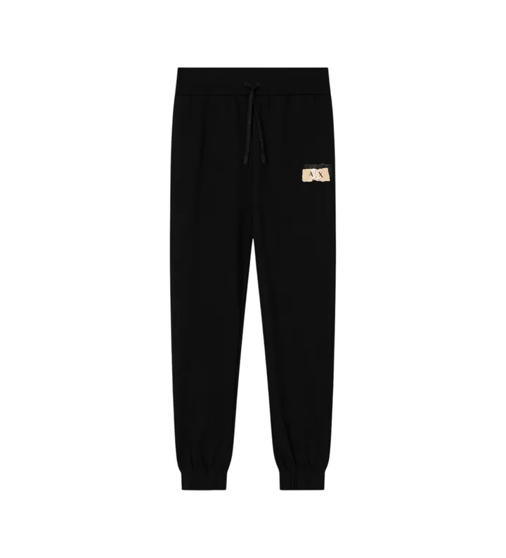 A|X Armani Exchange para mujer. XW001802AF24312UC001 Pantalones jogger negro (L), Casual, Deportivo, Algodón, Sportswear, Multideporte