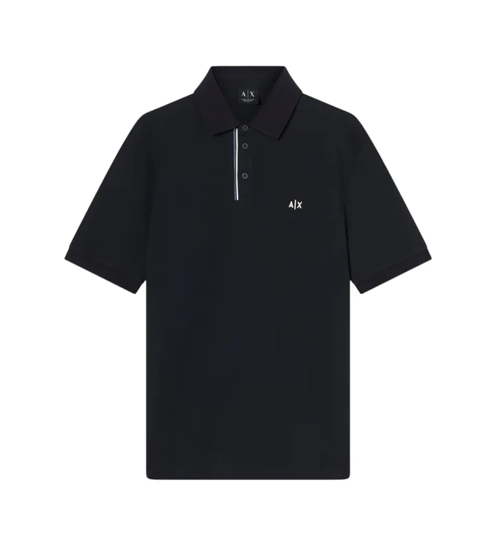 A|X Armani Exchange para hombre. XM002067AF10366UB101 Polo Shirt negro (L), Casual, Algodón, Manga corta