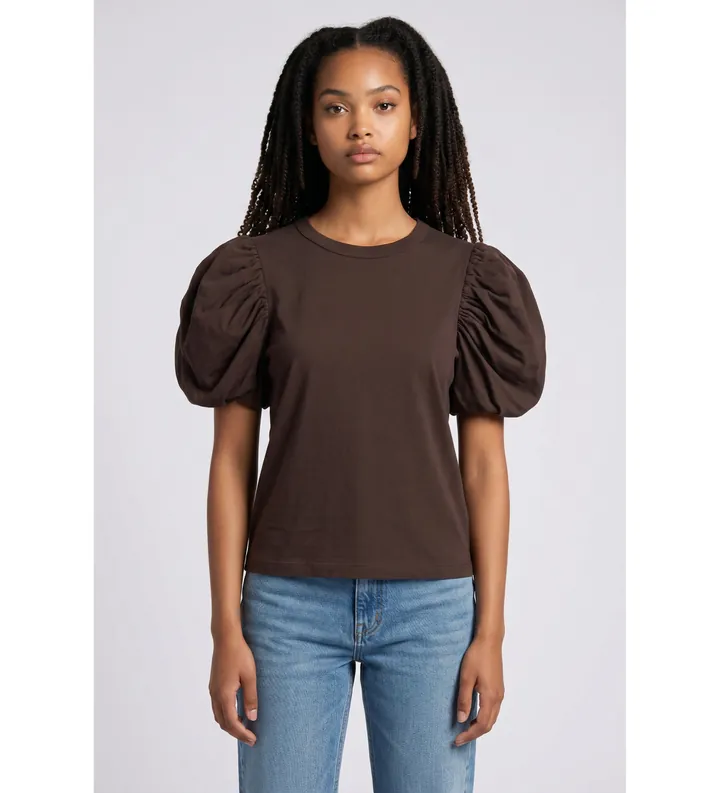 Rotate para mujer. 1165401667 Camiseta Dawy marrón (M), Casual, Manga corta, Algodón Orgánico
