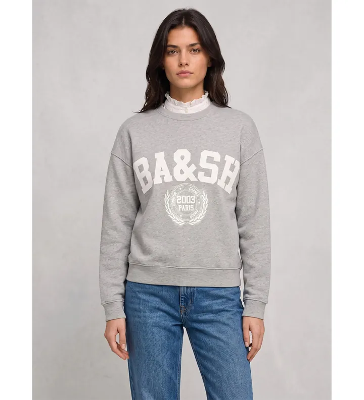 BA&SH para mujer. 1H26BENJ Sudadera Benjamin gris (36), Casual, Algodón