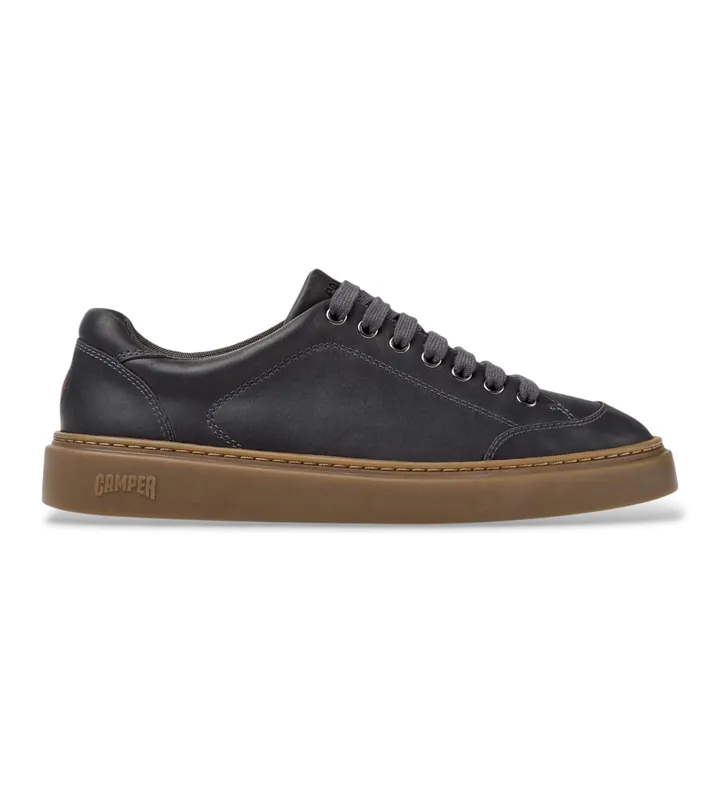 Camper para hombre. K101105-013 Zapatillas de piel Runner Twentyfive gris (39), Plano, Cordones, Casual