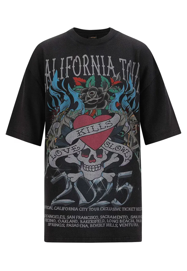 Ed Hardy Camiseta 'California Love Kills' negro