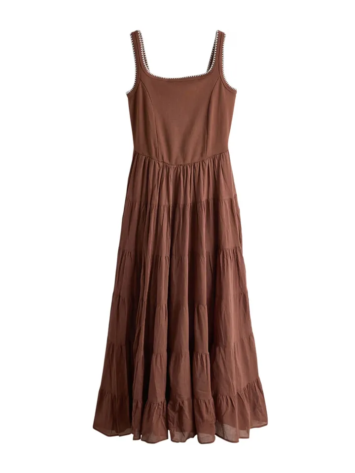 Next Vestido de verano marrón