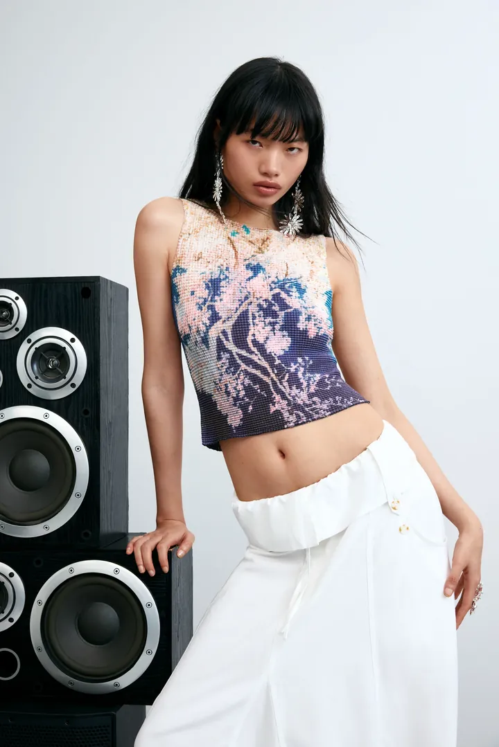 Desigual, Top Estampado Sin Mangas, Mujer, Poliester, Azul, L