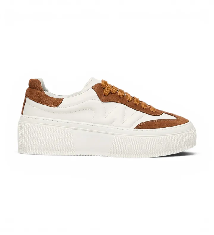 Weekend Max Mara para mujer. 2625766035600 Zapatillas de Piel Wkatessile blanco (36), Marrón, Plano, 1 a 3cm, Ninguno, Casual