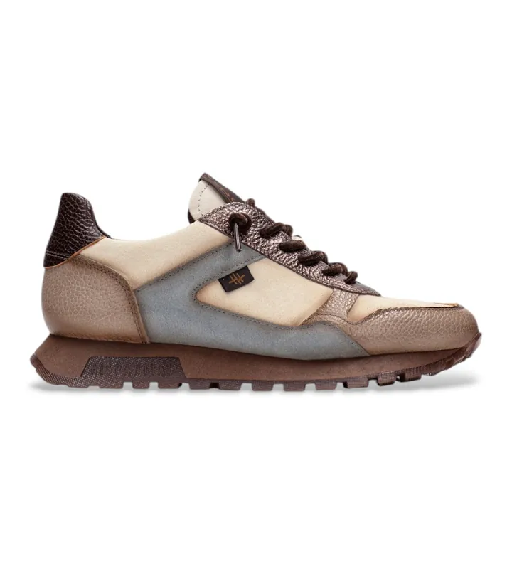 Hispanitas para mujer. CHI265095 Zapatillas de Piel Oregon taupe (36), 1 a 3cm, Cordones, Casual
