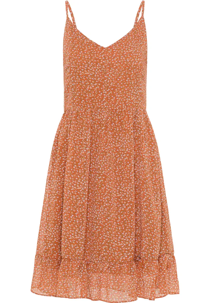 DreiMaster Vintage Vestido de verano crema / azul ahumado / verde / langosta