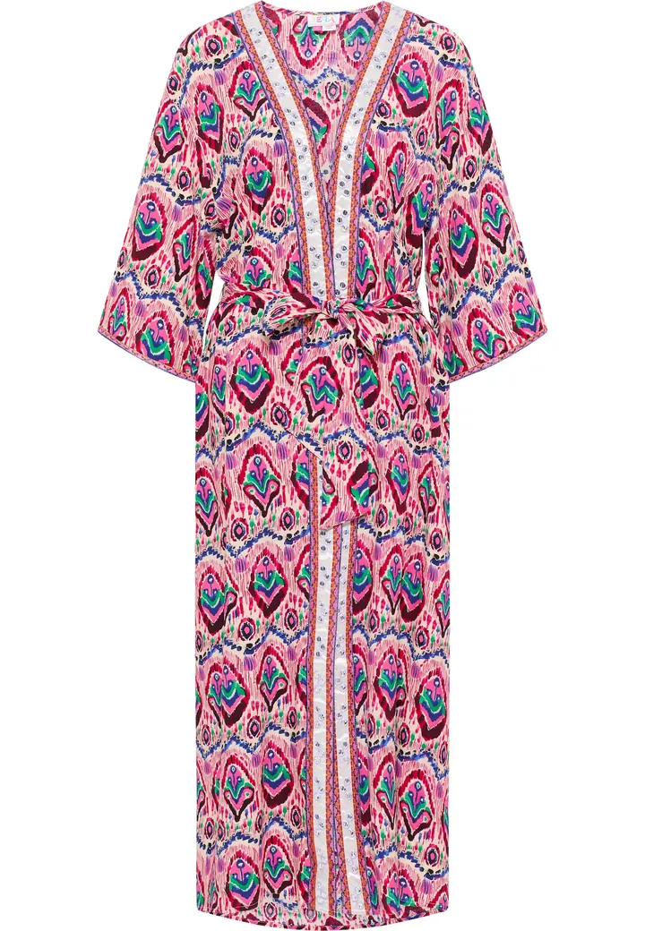 IZIA Kimono azul noche / rosa / rojo sangre / blanco
