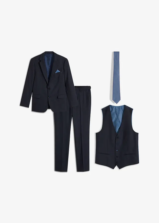 Traje (4 piezas) con chaleco y corbata, slim fit