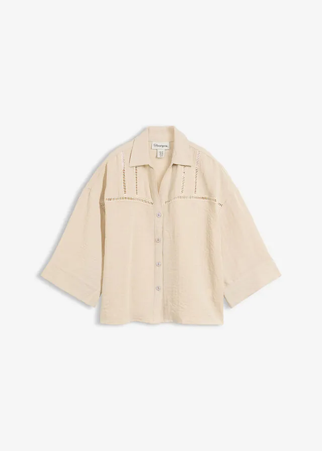 Blusa camisera de mezcla de viscosa