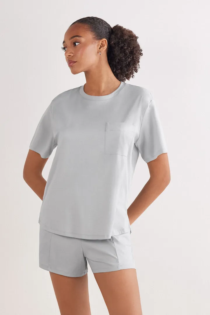 Intimissimi Jersey de Manga Corta Elevated Cotton Mujer Gris Tamaño L