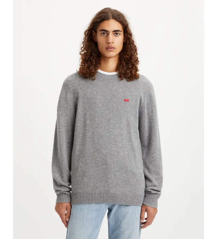 Levi's para hombre. A4320-0000 Jersey Original Housemark gris (L), Casual, Lana, Manga larga
