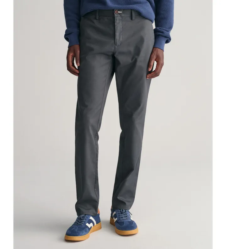 Gant para hombre. 1505220 Pantalón Chino Slim Fit Tech Prep gris oscuro (32/34), Casual, Algodón