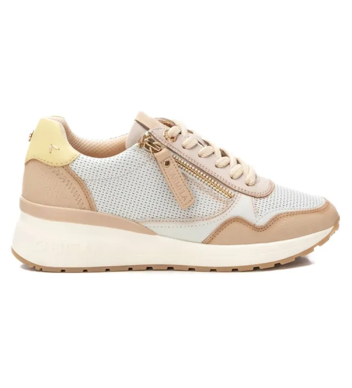 Carmela para mujer. 16226804-BEIGE Zapatillas de piel 162268 beige (36), Plano, Cordones, Casual