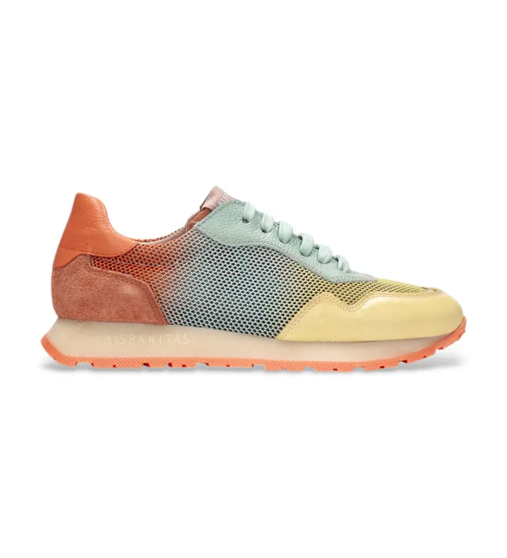 Hispanitas para mujer. CHV253812 Zapatillas Kansas amarillo (35), Piel, Plano, Cordones, Casual, Multicolor