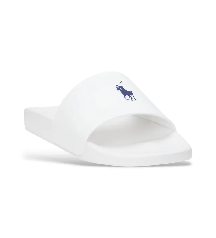 Polo Ralph Lauren para hombre. 809961001004 Chanclas Signature blanco (40), Plano, Ninguno, Casual, Beachwear