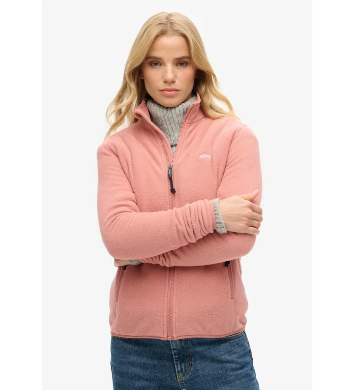 Superdry para mujer. W2012375A Polar Fleece rosa (L), Casual, Poliéster