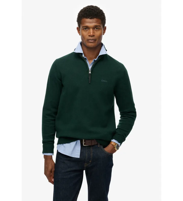 Superdry para hombre. M6110688A Jersey Lana verde (L), Casual