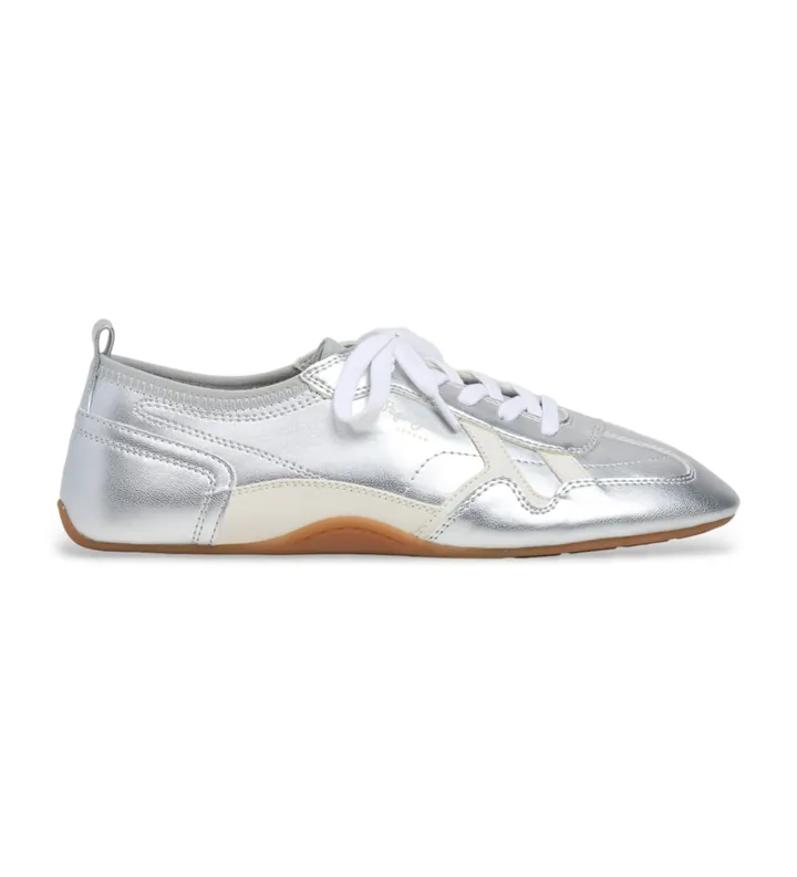 Pepe Jeans para mujer. PLS600057 Zapatillas Noa Shine plateado (36), Plata, Plano, Cordones, Casual