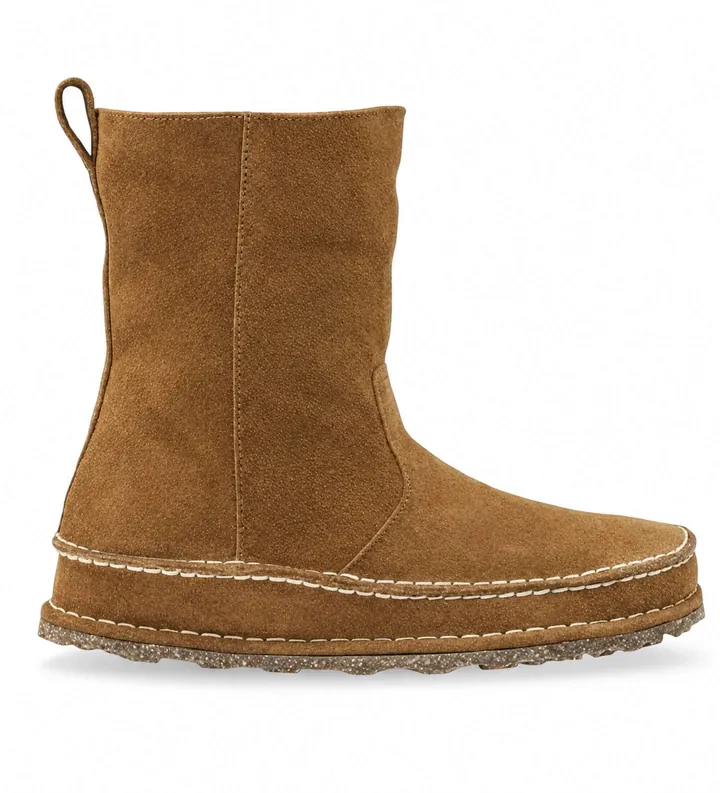 Birkenstock para mujer. 1023645 Botas Lahti Ante (Ajuste Estrecho) marrón (37), Plano, Ninguno, Casual