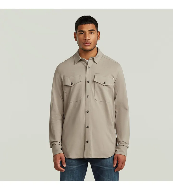 G-Star para hombre. D29110-E385-G106 Camisa de punto Marine beige (L), Casual, Algodón, Manga larga