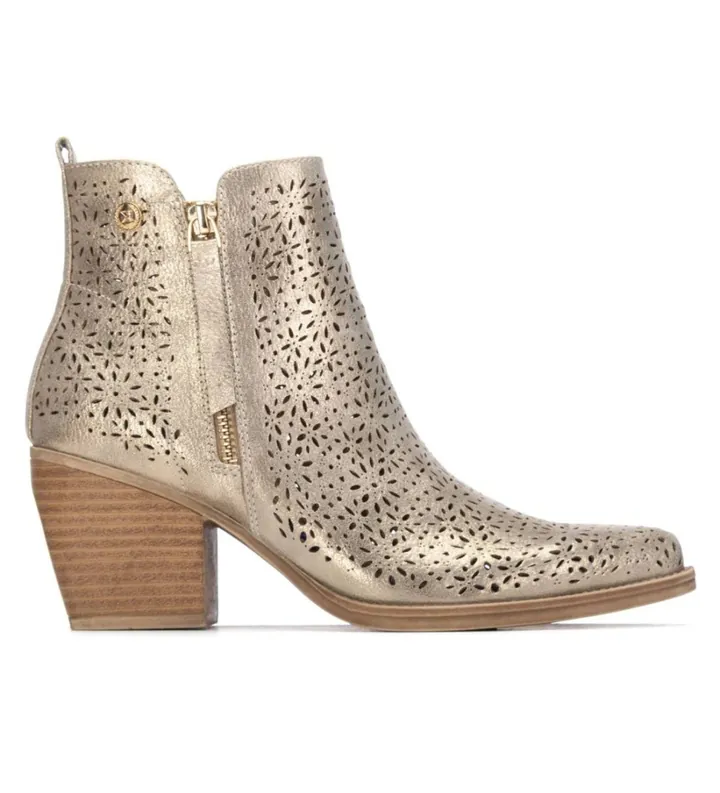 Xti para mujer. 14503705-ORO Botines 145037 dorado (36), 3 a 5cm, Cremallera, Casual