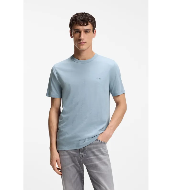 BOSS para hombre. 50508243 Camiseta Tegood azul (3XL), Casual, Algodón, Manga corta