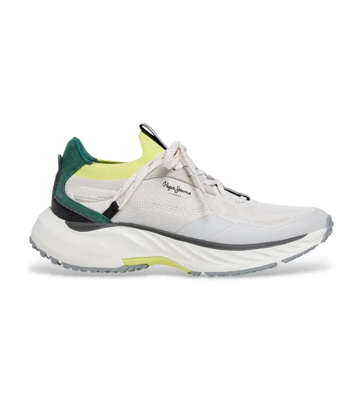 Pepe Jeans para hombre. PMS600019 Zapatillas Cromer Club blanco (40), Plano, Cordones, Casual