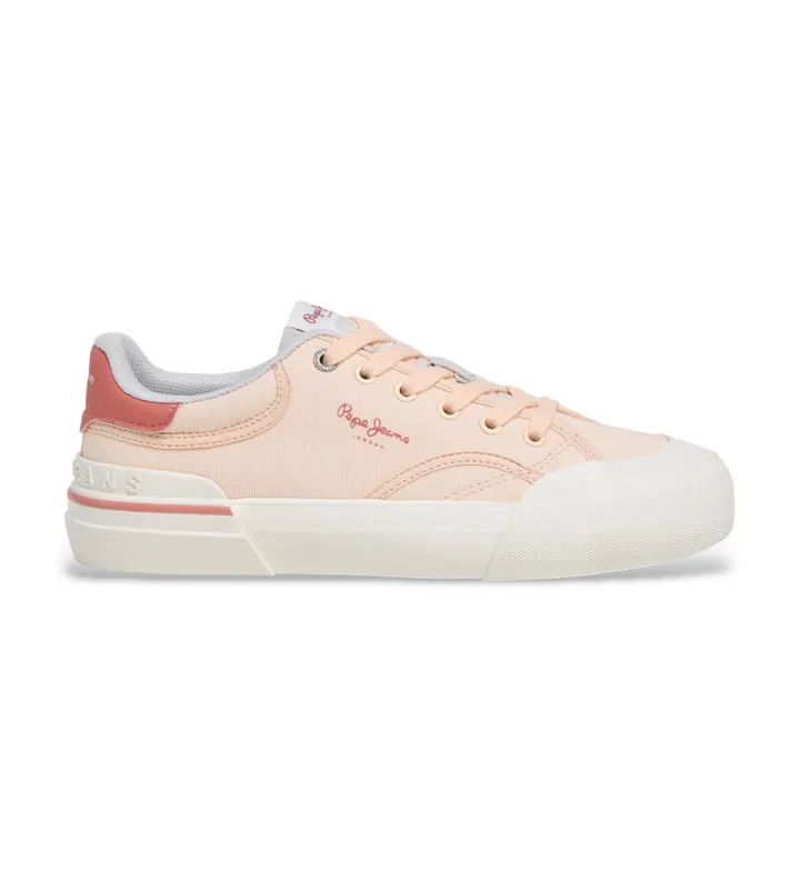Pepe Jeans para mujer. PLS300017 Zapatillas Taylor Basic naranja (36), Tela, Plano, Cordones, Casual, Coral
