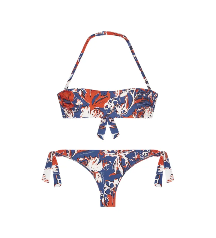 Emporio Armani para mujer. EW000798_AF20242 Bikini Logomania azul (L), Beachwear, Poliamida
