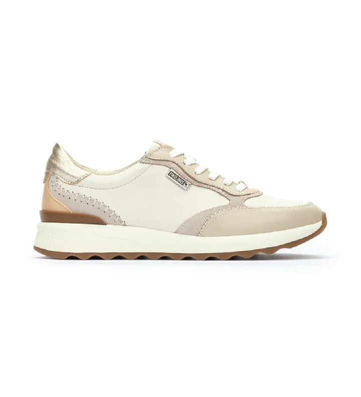 Pikolinos para mujer. W1M-6625C1 Zapatillas De Piel Con Cordones Arrecife Beige (37), Plano, Casual