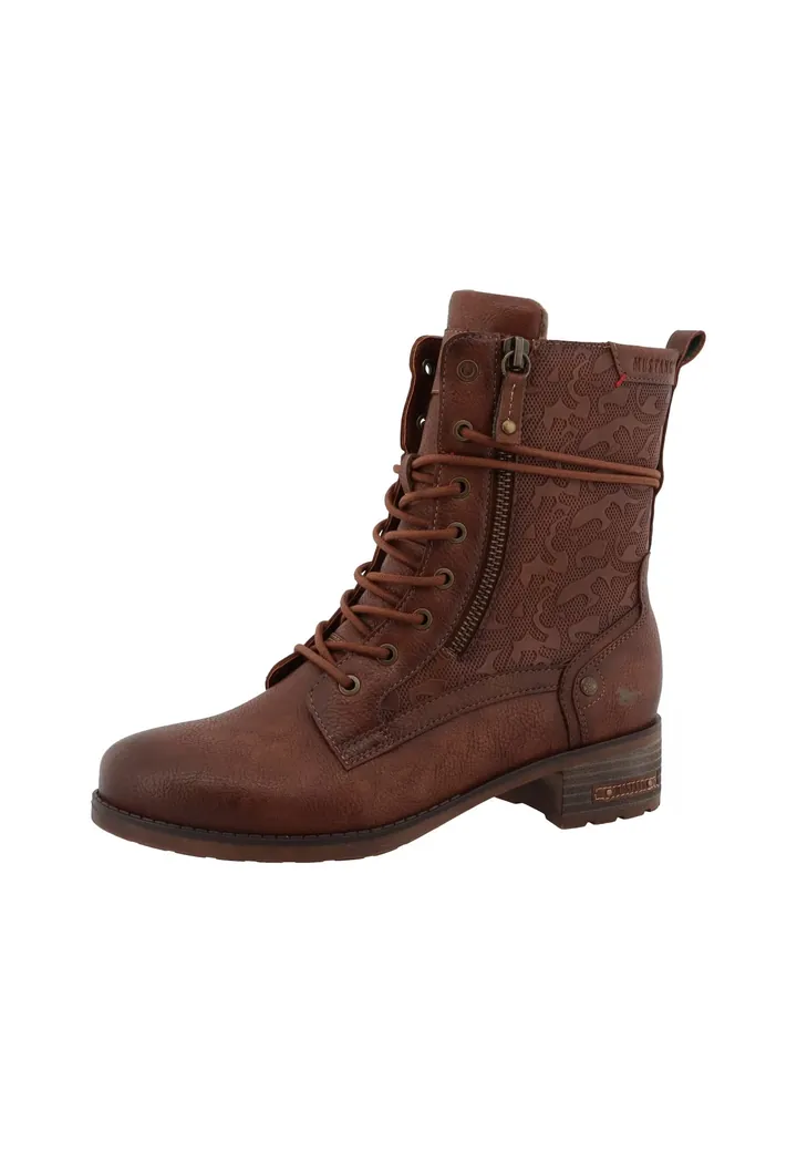 MUSTANG Botines con cordones  marrón