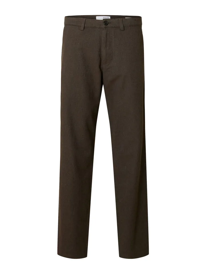 SELECTED Pantalón chino 'SLHMILES' marrón oscuro