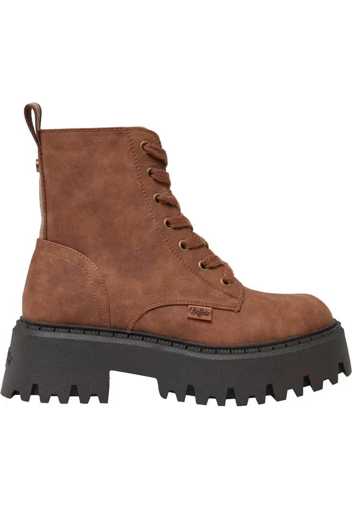 BUFFALO Botines con cordones 'Aspen' marrón