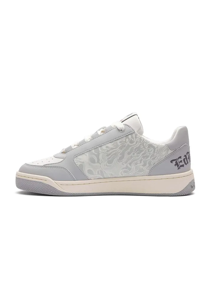 Ed Hardy Zapatillas deportivas bajas 'Flammen' gris claro / negro / blanco