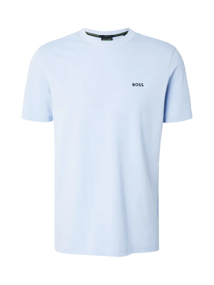BOSS Camiseta azul cielo / negro