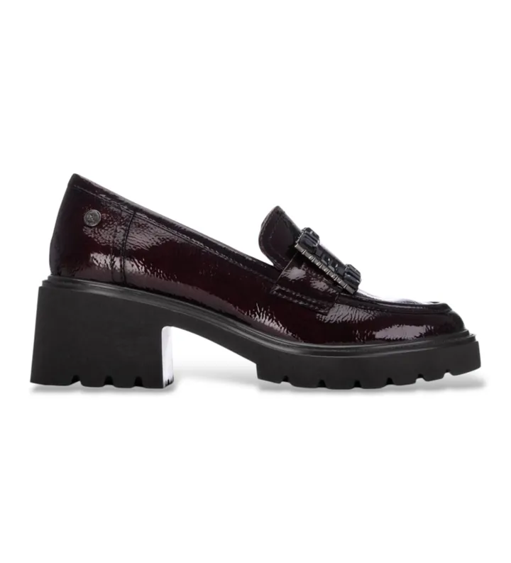 Xti para mujer. 14622902-BURDEOS Mocasines 146229 burdeos (35), 5 a 8cm, Hebilla, Casual, Granate, Clásico, Charol