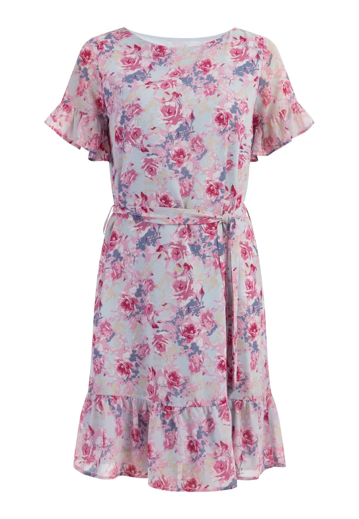 Usha Vestido de verano beige / azul paloma / rosa / rosé