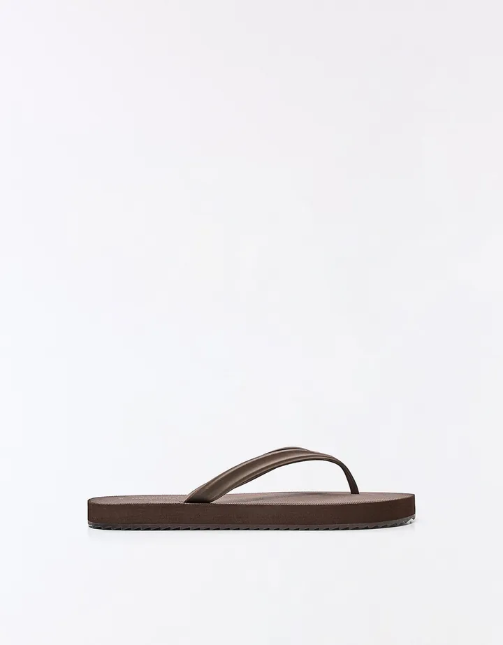 Bershka Sandalia Basica Thong Hombre 40 Marrón