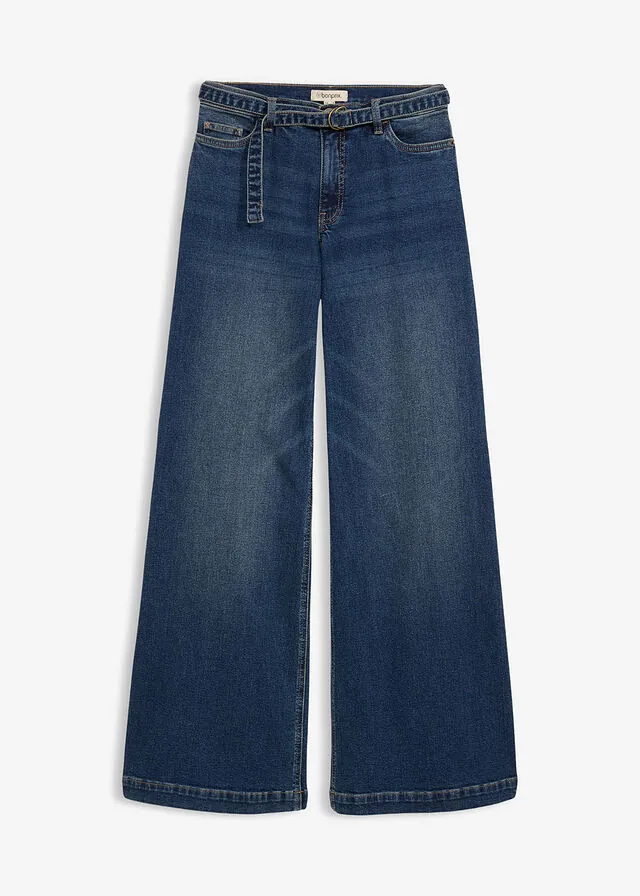 Vaqueros de pernera ancha, mid waist, largo completo