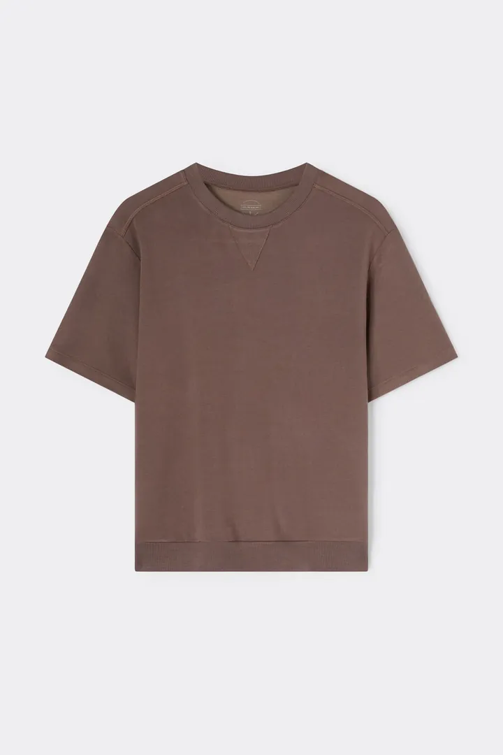Intimissimi Camiseta Manga Corta de Modal y Algodón Sporty & Chic Mujer Marrón Tamaño L