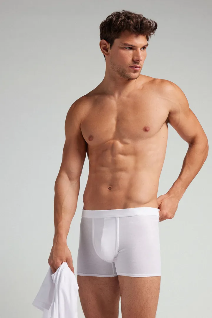 Intimissimi Bóxers básicos de algodón natural Hombre Azul Tamaño 38