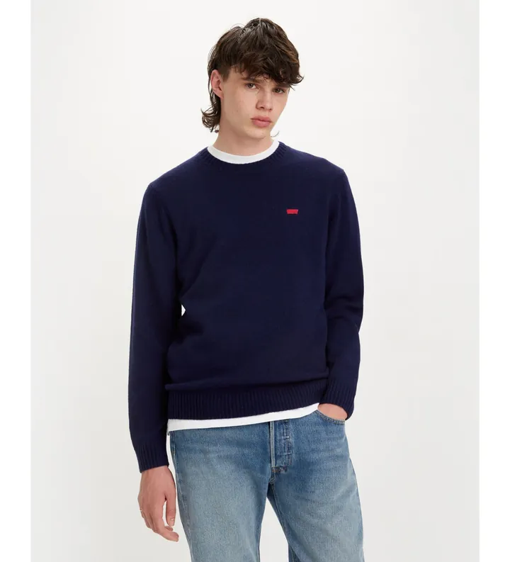 Levi's para hombre. A4320-0001 Jersey Original Housemark marino (L), Casual, Lana, Manga larga